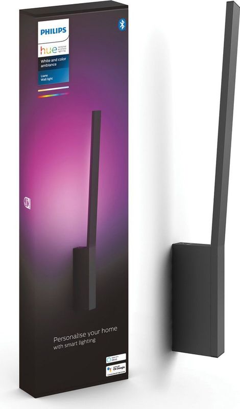 Philips Hue Liane Wandlamp wit en gekleurd licht Gëintegreerd LED Zwart 12W Bluetooth