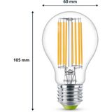Philips LED lamp Transparant - 60 W - E27 - warmwit licht