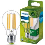 Philips LED lamp Transparant - 60 W - E27 - warmwit licht