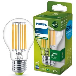Philips LED lamp Transparant - 60 W - E27 - warmwit licht