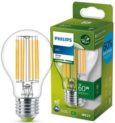 Philips LED lamp Transparant - 60 W - E27 - warmwit licht