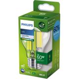 Philips LED Lamp E27 - Koelwit Licht - 60 W - Transparant
