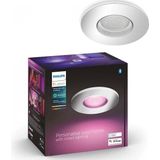 Philips Hue Xamento inbouwspot - White and Colour Ambiance - GU10 - Zilver - IP44 - 1 spot - Bluetooth