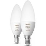 Philips - Hue Kaarslamp Lichtbron - Wit en Gekleurd Licht - 5,2W - Duopack - 2 Stuks