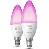 Philips - Hue Kaarslamp Lichtbron - Wit en Gekleurd Licht - 5,2W - Duopack - 2 Stuks