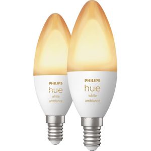 Philips Hue Kaarslamp E14 | White Ambiance | 470 lumen | 4W | 2 stuks