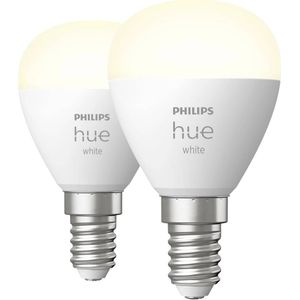 Philips Hue Kogellamp Lichtbron E14 Duopack - zachtwit licht - 5,7W - Bluetooth - 2 Stuks
