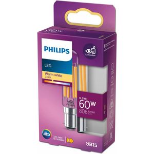 Philips - LED Classic 60W T20L B15 - Verlichting - Warm Wit - Helder