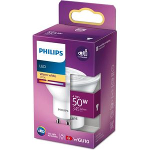 Philips lichtbron 4,7 W, 50 W, GU10, 345 lm, Warm wit