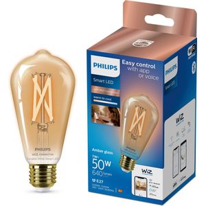 Philips Slimme Ledfilamentlamp St64 Amber E27 7w | Slimme verlichting