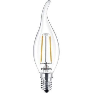 Philips - Philips Corepro LEDcandle E14 gebogen punt Filament Helder 2W 250lm - 827 Zeer Warm Wit - Vervangt 25W