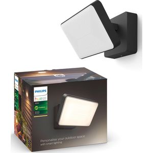 Philips Hue Outdoor Welcome Floodlight Schijnwerper - zachtwit licht - Zwart - 15W - IP44