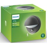 Philips myGarden Wandleuchte, Wandbeleuchtung für den Außenbereich, Schwarz, Aluminium, IP44, Fassade, Garten, Terrasse, II