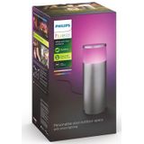 Philips Hue Calla sokkellamp - wit en gekleurd licht - roestvrij staal - laag