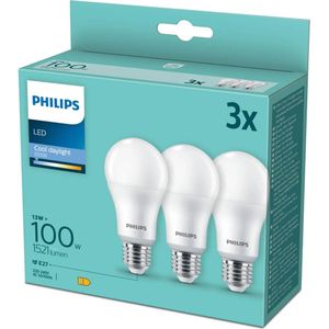 Philips CorePro LEDbulb A60 E27 13W 6500K 1521lm 230V - 3-Pack - Daglicht Wit