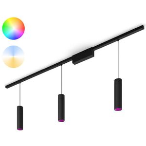 Philips Hue Perifo railverlichting plafond - wit en gekleurd licht - 3 hanglampen - zwart - basisset