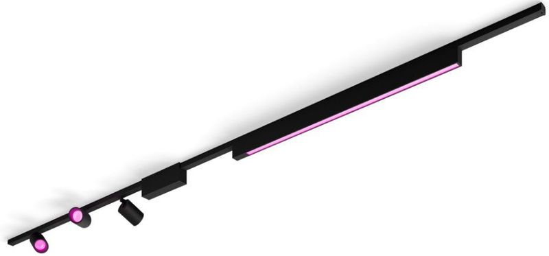 Philips Hue Perifo railverlichting plafond - wit en gekleurd licht - 3-spots - 1 lichtbalk - zwart - basisset