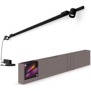 Philips Hue Perifo railverlichting muur - 2-spots - 1 gradient light tube - zwart - basisset