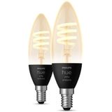 Philips - Hue Filamentkaars - Warm- tot Koelwit Licht - E14 - 2-Pack