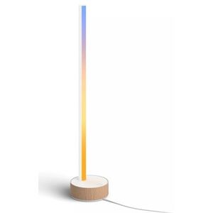 Philips Hue gradient Signe tafellamp wit en gekleurd licht houtkleurig