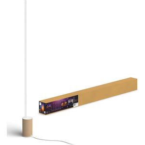 Philips Hue gradient Signe vloerlamp wit en gekleurd licht houtkleurig