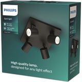 Philips Runner opbouwspot 4 lichts zwart