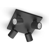 Philips Runner opbouwspot 4 lichts zwart