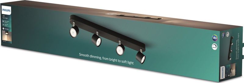 Philips Aufbauspot, Strahler Oberflächenbeleuchtung, LED, 2700 K, 2000 lm, 220-240 V, Schwarz