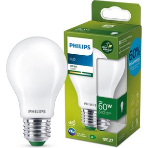 6x Philips LED lamp E27 | Peer A60 | Ultra Efficient | Mat | 3000K | 4W (60W)