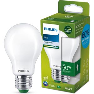6x Philips LED lamp E27 | Peer A60 | Ultra Efficient | Mat | 4000K | 4W (60W)