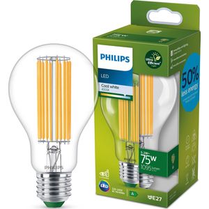 6x Philips LED lamp E27 | Peer A67 | Ultra Efficient |  Filament | 4000K | 5.2W (75W)