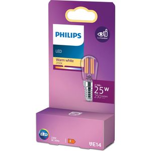 6x Philips LED lamp E14 | Kogel T25S | Filament | Helder | 2700K | 2.5W (25W)