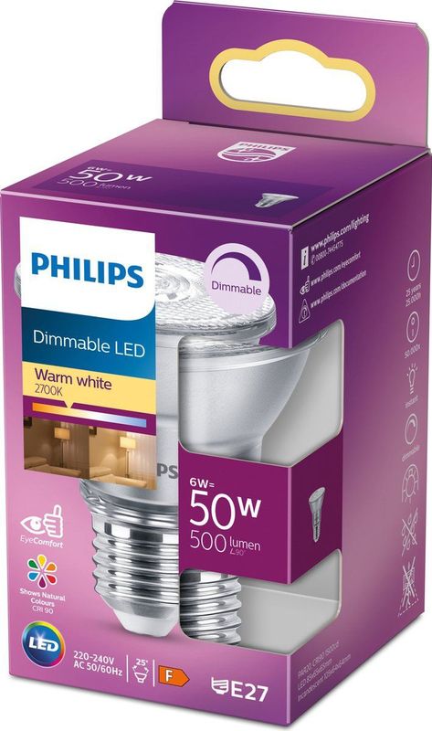 Philips LED-Lampe Reflector PAR20 6W/927 (50W) 25� Dimmable E27