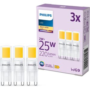 Philips G9 LED capsule | COB | Helder | 2700K | 2W (25W) | 3 stuks