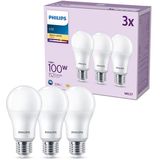 Philips LED lamp E27 | Peer A60 | Mat | 2700K | 13W (100W) | 3 stuks