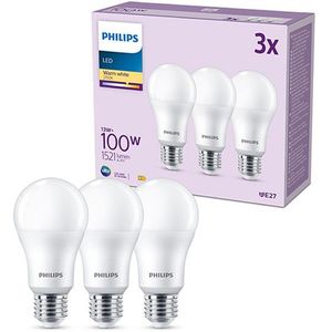 Philips LED lamp E27 | Peer A60 | Mat | 2700K | 13W (100W) | 3 stuks