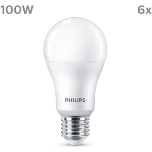 Philips LED lamp E27 | Peer A60 | Mat | 2700K | 13W (100W) | 6 stuks