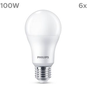 Philips Lighting Pack van 6 E27 LED-lampen, 100 W, warm wit