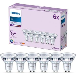 Philips GU10 LED spot | 4000K | 3.5W (35W) | 6 stuks