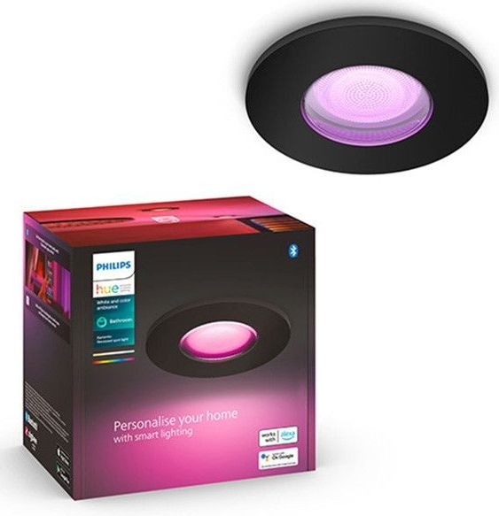 Philips Hue Xamento badkamer inbouwspot - wit en gekleurd licht - zwart - rond