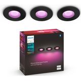 Philips Hue Xamento badkamer inbouwspot - wit en gekleurd licht - 3-pack - zwart - rond