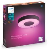 Philips Hue Xamento - Badkamerplafondlamp - Wit en Gekleurd Licht - Zwart - 38cm