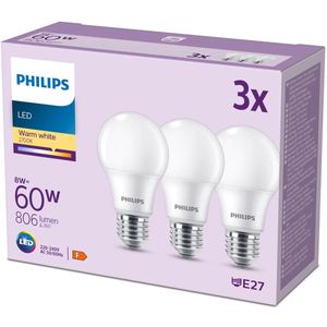 Philips - LED-lampen - Warmwit - E27-fitting - Set van 3