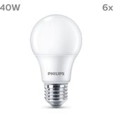 Philips - LED-lampen - Warmwit Licht - E27-fitting - Set van Zes