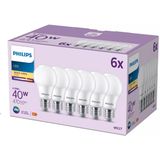 Philips - LED-lampen - Warmwit Licht - E27-fitting - Set van Zes