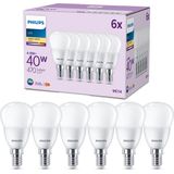 Philips - Kogelvormige Led Lampen - Warm Wit Licht - E14 - 6 Stuks