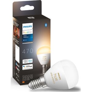 Philips Hue Kogellamp 1-Pack - E14 - Duurzame LED Verlichting - Smart Lamp - Warm tot Koelwit Licht - Dimbaar - Verbind met Bluetooth of Hue Bridge - Werkt met Alexa en Google Home