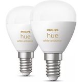 Philips Hue kogellamp - warm- tot koelwit licht - 2-pack - E14