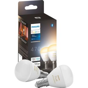 Philips Hue Luster kogellamp White Ambiance E14 2-pack