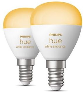 Philips Hue kogellamp - warm- tot koelwit licht - 2-pack - E14